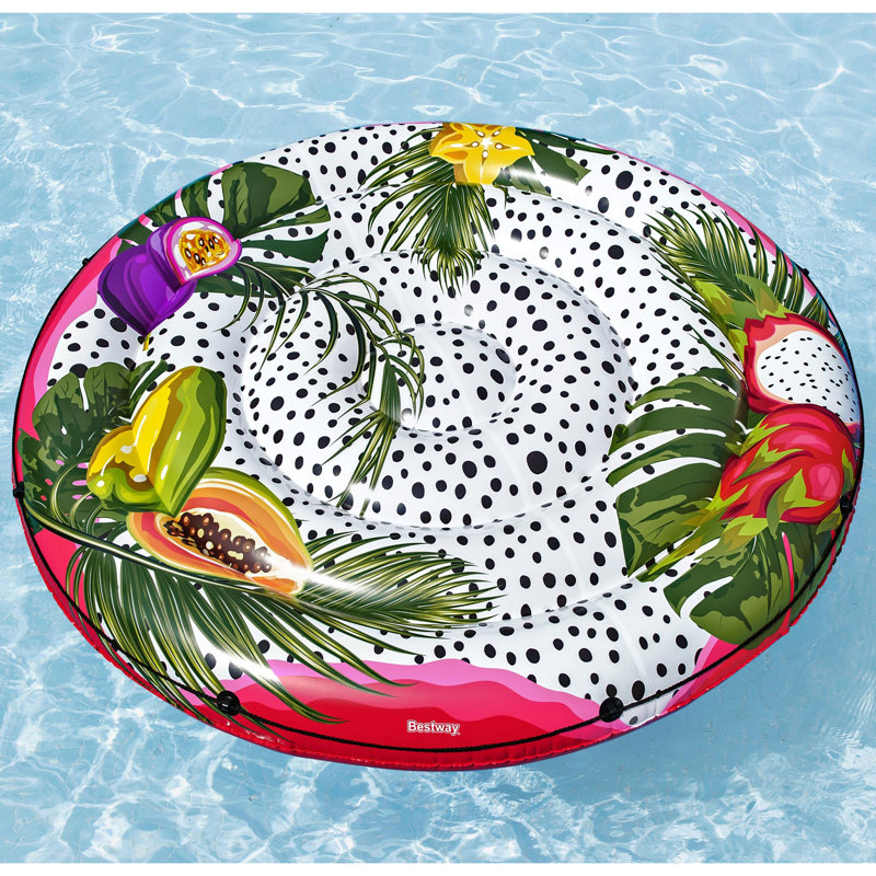 H2OGO! Flotteur de piscine Fruit of Paradise Island - 2 personnes, gonflable XL 6 pi 2 po