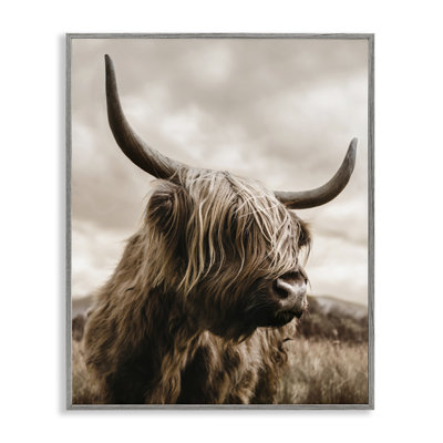 Searching Cattle Gaze Framed Giclee, design by CAD Designs