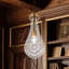 Luminaire suspendu moderne en verre transparent avec abat-jour doré
