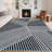 Modern Washable Striped Hallway Runner, Non-Slip, Low Pile, Farmhouse Rug for Kitchen & Laundry - Black-284220350