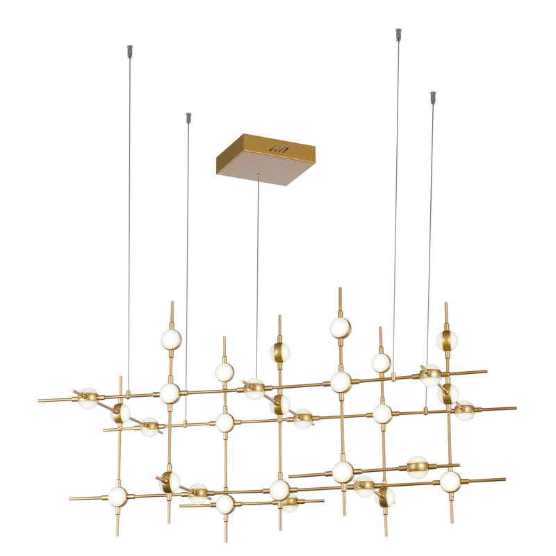 30 - Light Gold LED Geometric Pendant