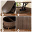 41" W Lift Top Coffee Table With Storage, Modern Oval Fluted Coffee Table, Walnut