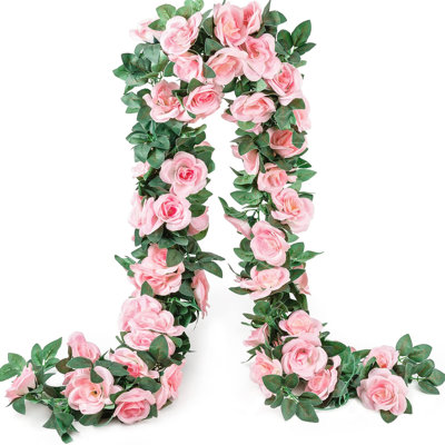 2 Pack Artificial Rose Garland Vine