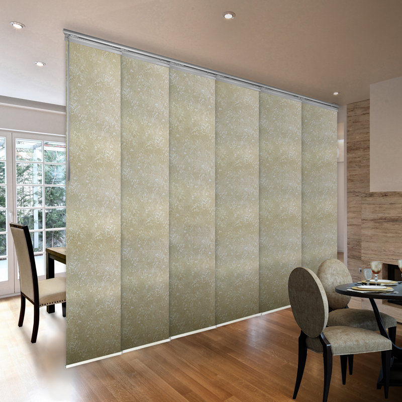 Store vertical semi-diaphane Amaryllis, Nickel satiné, L 130 po x L 94 po