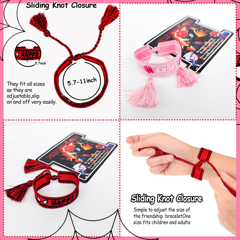 Ensemble de bracelets super-héros réglables 2 pièces Spiderman