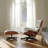 Leather Swivel Accent Chair With Ottoman-1160804677