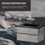 Meuble-lavabo flottant 36 po avec lavabo, meuble de rangement mural avec lavabo à quartz noir et tiroirs à fermeture en douceur entièrement assemblés-131994129