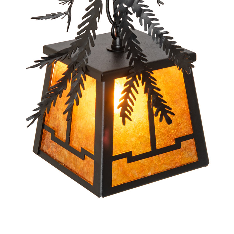 5.5" Square Pine Branch Valley View Mini Pendant