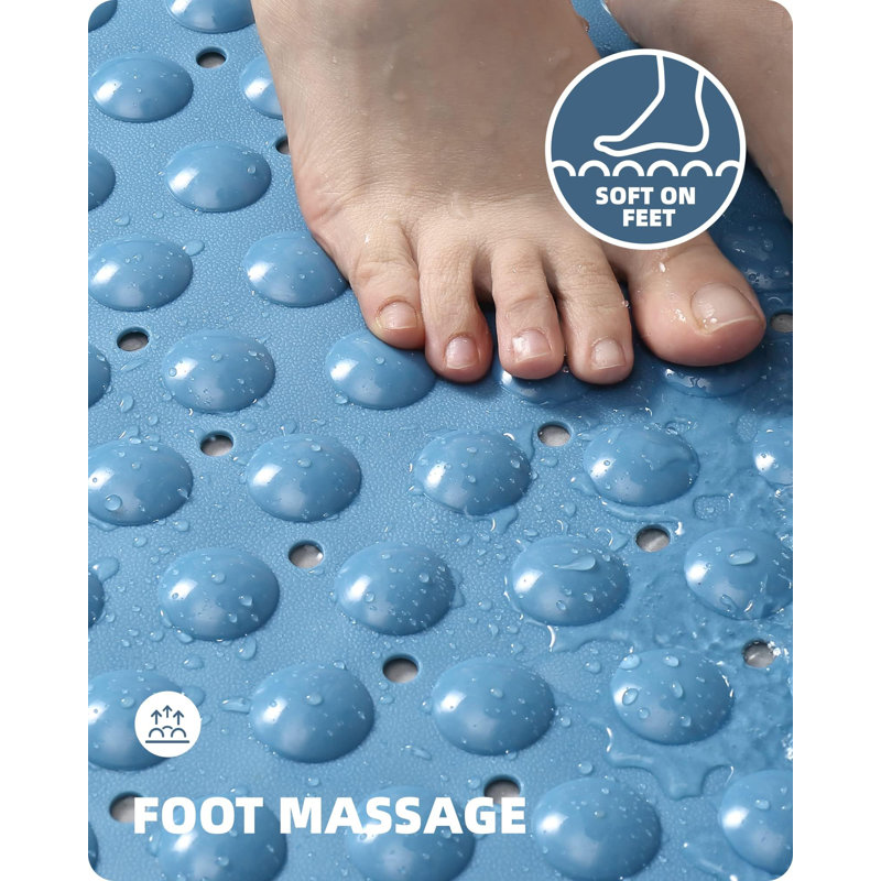 Delapaz Plastic / Acrylic Non-Slip Shower Mat, Blue