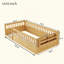 Structure de lit Montessori avec lumières DEL et tablette de rangement, lit en bois pour enfants avec barrières de sécurité élevées-1285994002-1285994000