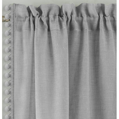 Duncansville Polyester Sheer Rod Pocket Curtain Pair