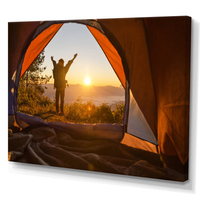 " Hiking Camp At Sunset "
