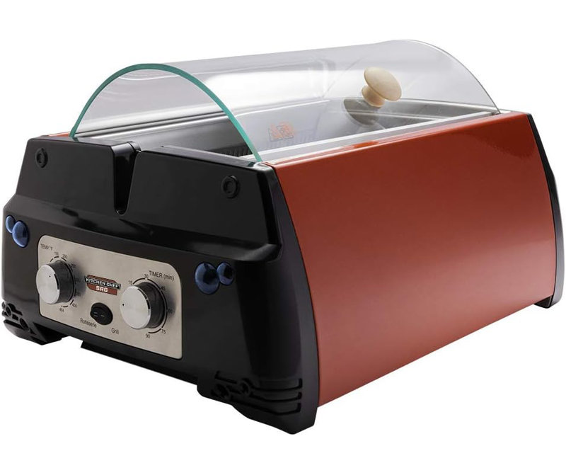 Kitchen Chef Indoor Smokeless Rotisserie Grill, Red