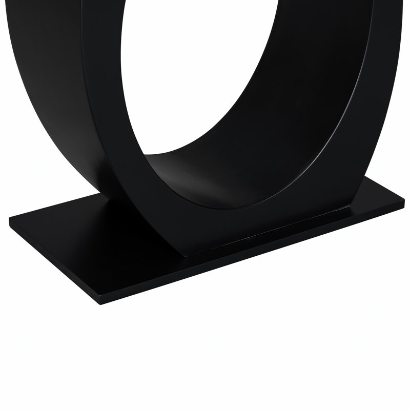 Modern 39.43" Criss-Cross Console Table, Black