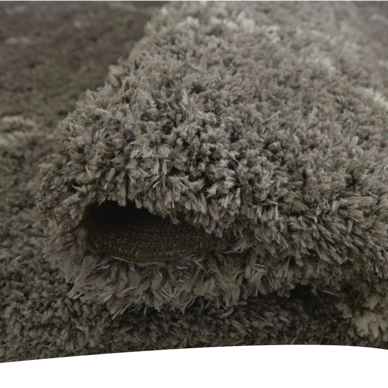 Tapis moyen Wreno 5 x 7, motif de losanges, velours de 50 mm, PET crème et gris, Cream