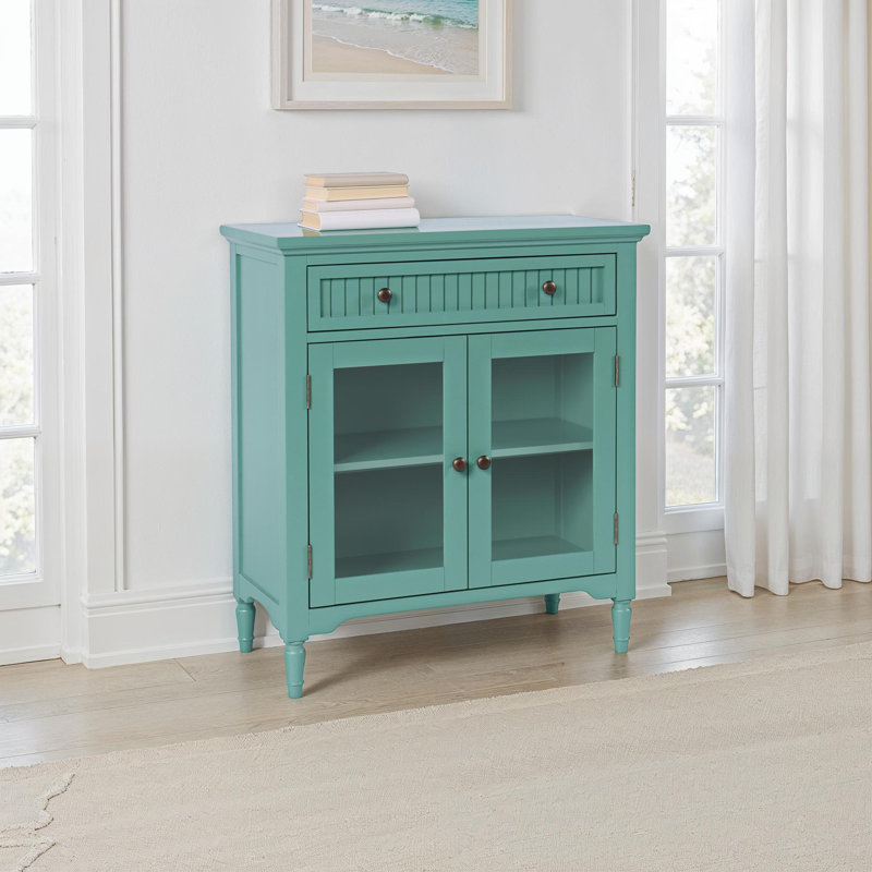 Armoire d'appoint avec porte en verre 32 po Pearce, Vert