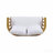 Outdoor Wooden Loveseat With Cushions - White/Teak - 55.50" W X 27.00" D X 25.50" H