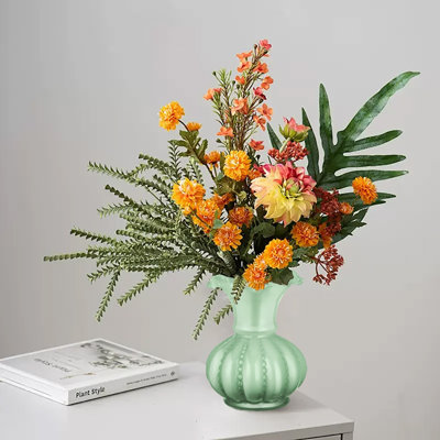 Handmade Glass Flower Vase, Vintage Decorative Vase