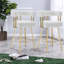 Fauteuil d'appoint confortable en peluche blanc, pieds en métal doré pour le bureau personnel