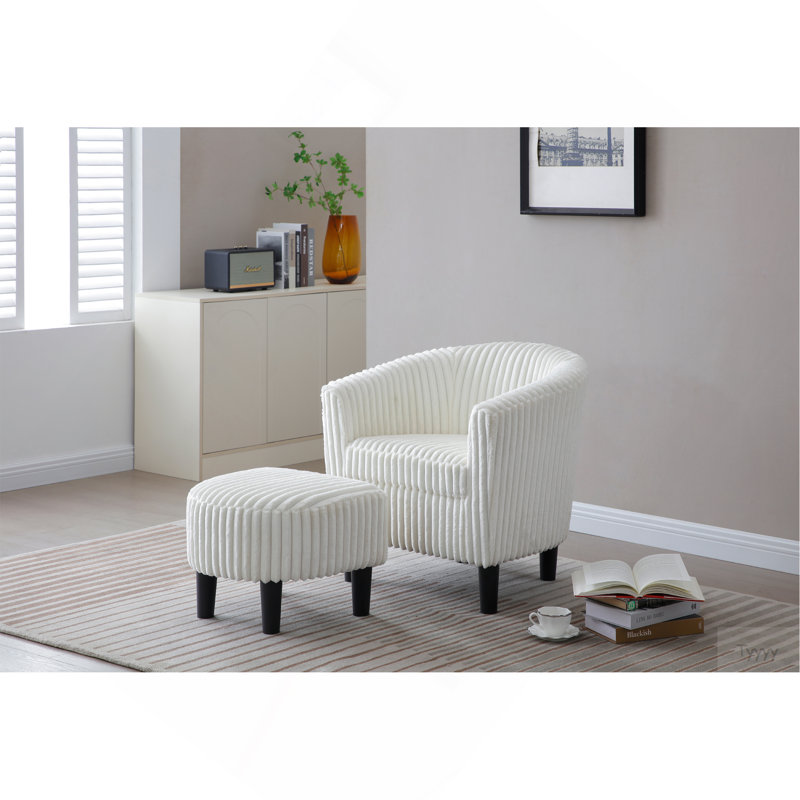 Chaise et repose-pieds Salem G00205-C, blanc, White