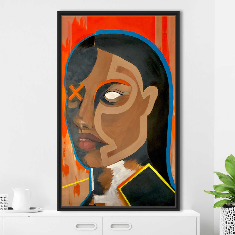 «Fearless (Vertical)» par Cassie Studios - Peinture, Cadre flottant noir, H 33,5 po x l 21,5 po x P 2 po