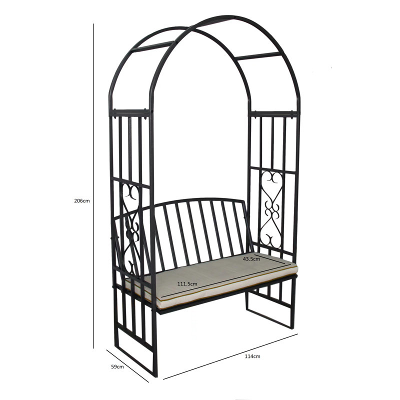 Beaconsdale Steel Bench with Arbour