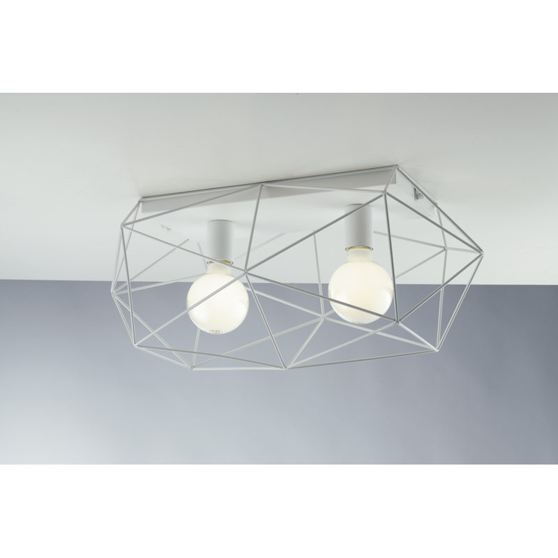 Hedy Flush Mount, White, White
