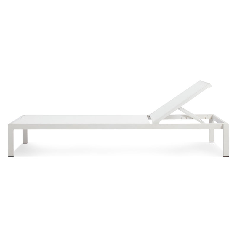 Skiff Outdoor Sun Lounger Single Chaise, White
