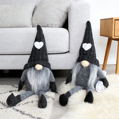 Ensemble de 2 gnomes de café, décoration de bar moelleux, gnomes suédois faits à la main, figurine pour la table basse