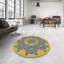 Tapis bleu/jaune à motifs-1447684664