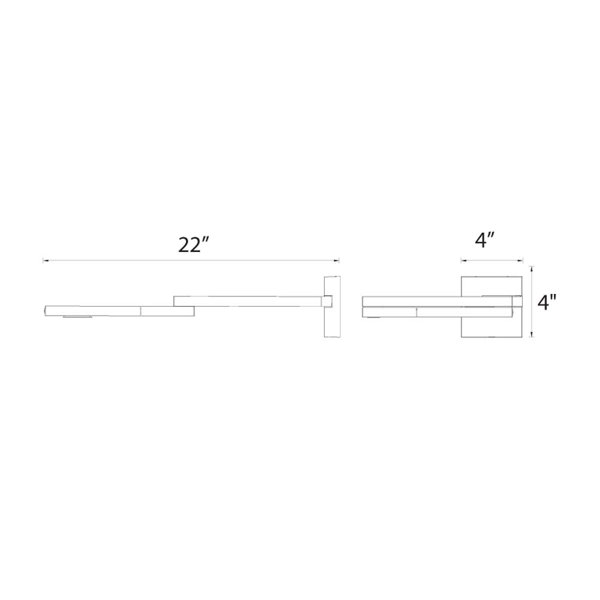 Aplique de brazo oscilante LED de aluminio Bristol