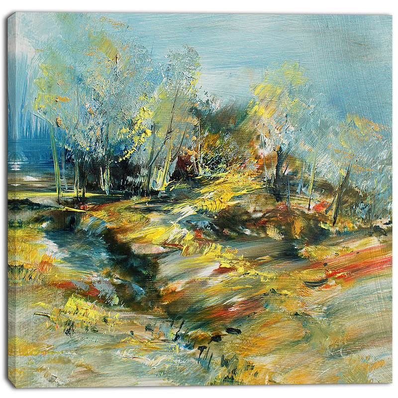 Paysage abstrait - reproduction d'art sur toile abstraite, H 30 po x l 30 po x P 1 po