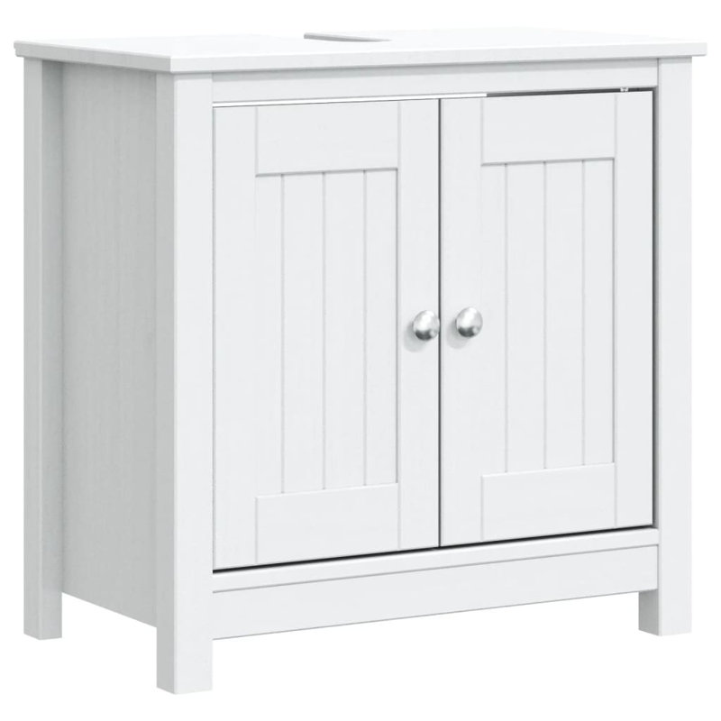 Layliah Solid Wood Wall Mounted Required Under Sink Cabinet, White
