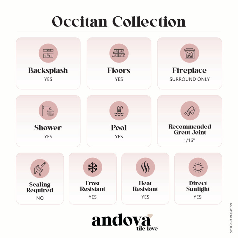 Occitan 6-in. Spanish/Moroccan Matte Porcelain Wall & Floor Tile, Umbria