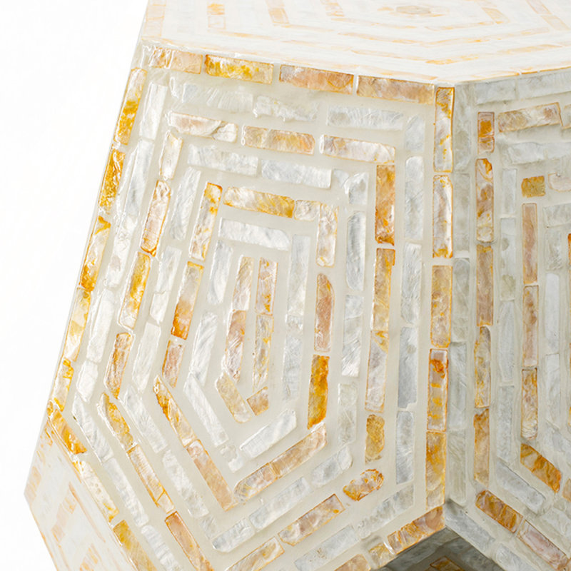 18X18x21" Hexagonal Capes Capiz Stool