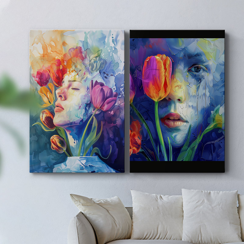 FLORAL Series DCCCX-Premium Gallery Wrapped Canvas -Ready to Hang, 18" H x 24" W