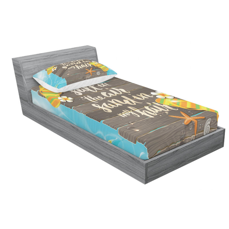 Ensemble de draps Beach Saying, Ensemble de draps pour lit simple TG avec drap-hou