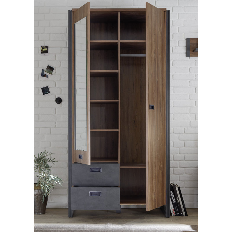 Antwan 2 Door Manufactured Wood Wardrobe