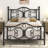 Anterrio Metal Open-Frame Bed with Butterfly Pattern Design Headboard and Footboard-2135558778-2135558436