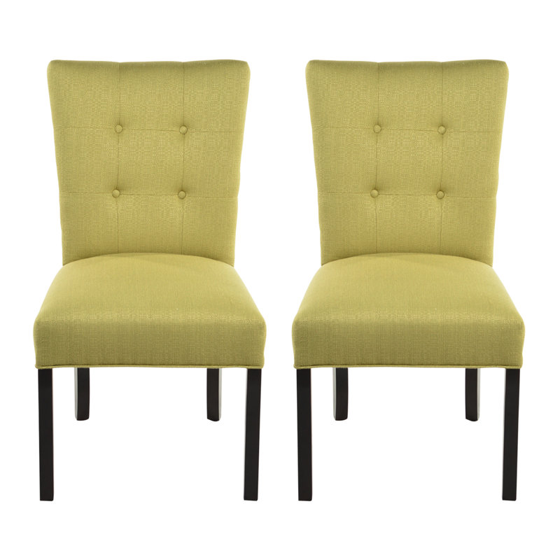 18'' H Tufted Upholstered Side Chair, Candice Green