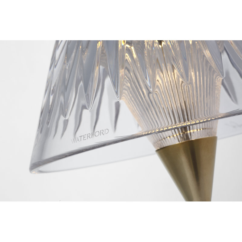 Waterford Blaze Rechargeable Table Lamp with Clear Crystal, 11.5" H x 5.75" W x 5.75" D, Gold
