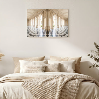 Art mural sur toile Gallery Wrap pour le salon, la chambre à coucher, le bureau ou le vestibule - décoration murale décorative avec couloir architectural