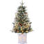 Petit arbre de Noël artificiel illuminé avec 78 lumières DEL, arbre de Noël enneigé avec base brune, fonction minuterie, à piles, pour la décoration intérieure