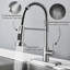 Robinet de cuisine en acier inoxydable chromé avec douchette rétractable et poignée simple pour lavabo de camping utilitaire et éviers de bar