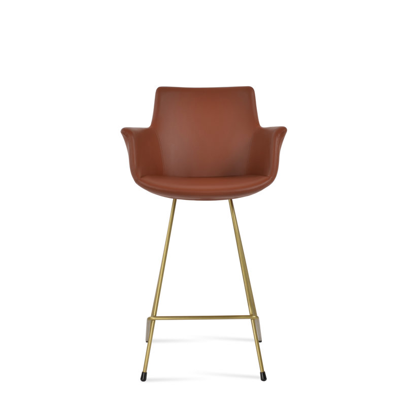 Bottega Cat Bar & Counter Stool, Cinnamon, Brass, Counter Stool (24" Seat Height)