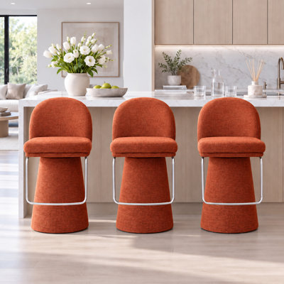 Everly Swivel Upholstered Counter Stool with Solid Wood Frame