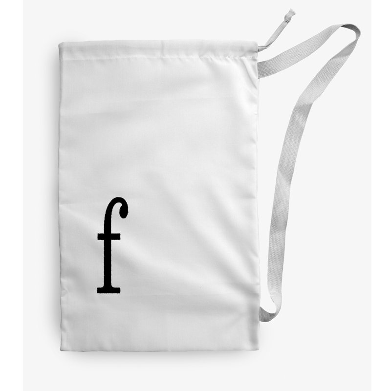 Sac à linge Monogram, Blanc / noir, Petit (H 29 po x l 18 po)