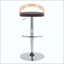 Tabouret de bar réglable avec pivot en métal et similicuir avec repose-pieds arrondi en T - ensemble de 3-702608775