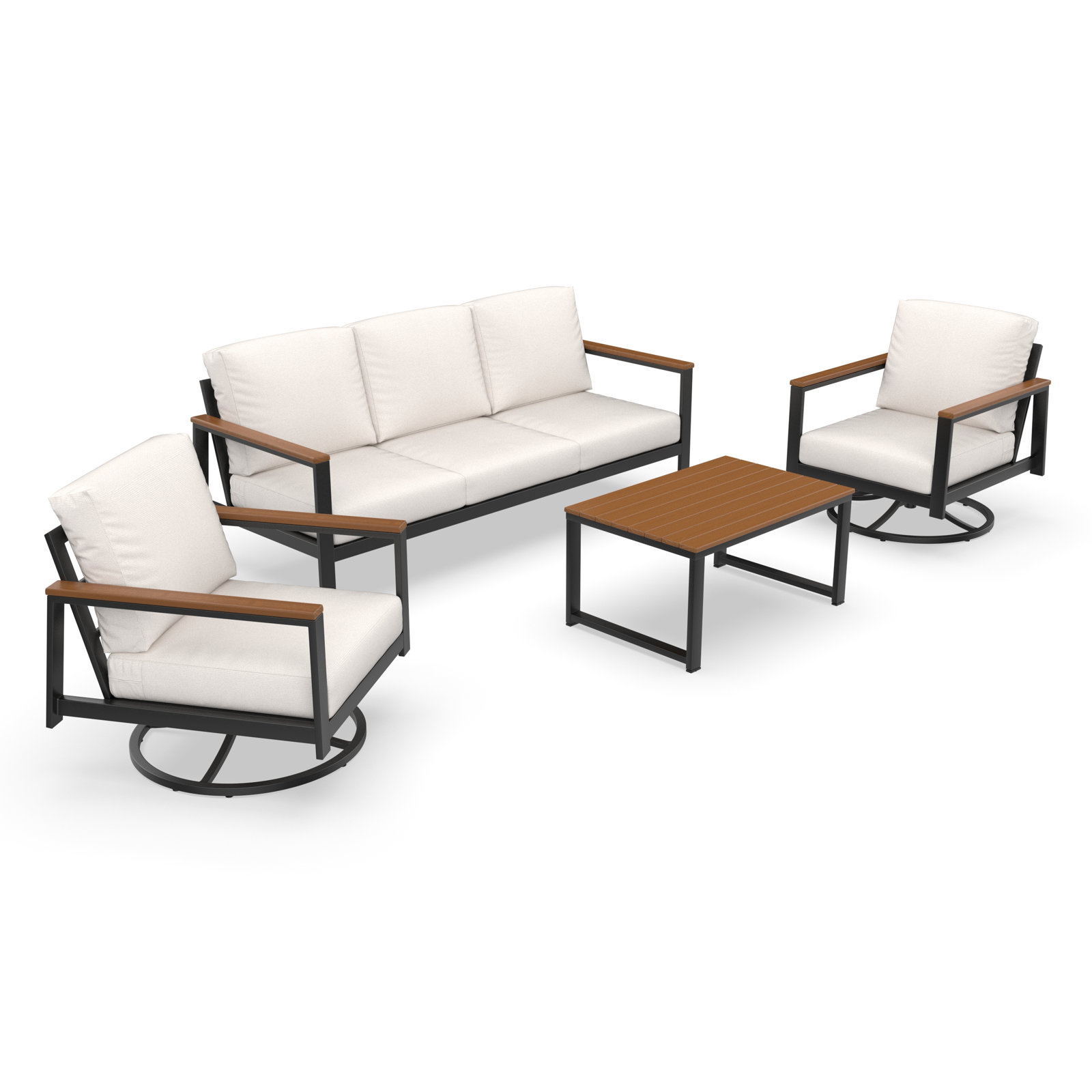 Townsend 5-Person Patio Seating Group, Sunbrella Canvas Natural