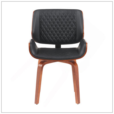 Mid-Century Modern Dining Chair - 360° Swivel(Set Of 2), PU Leather Upholstery, Ergonomic Design For Kitchen, Office & Dining Room